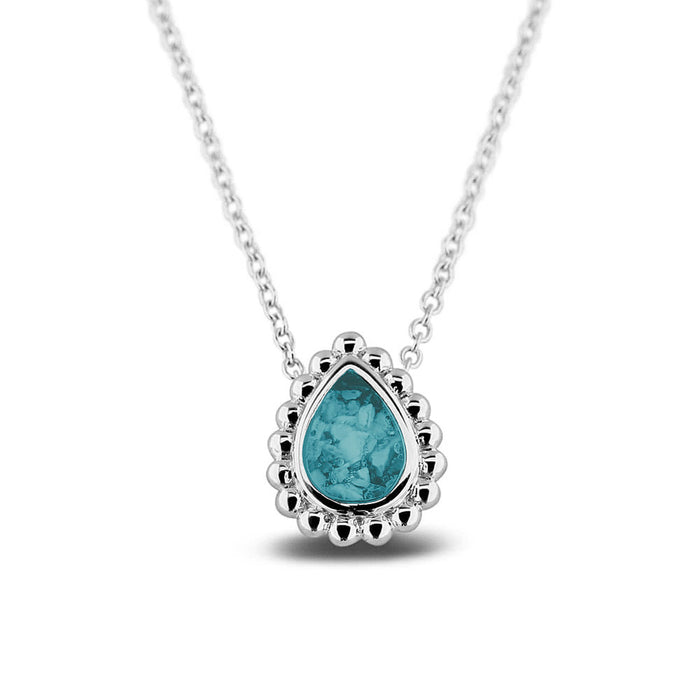See You Memorial Ashes Tear Drop Silver Bubble Necklace (131S)