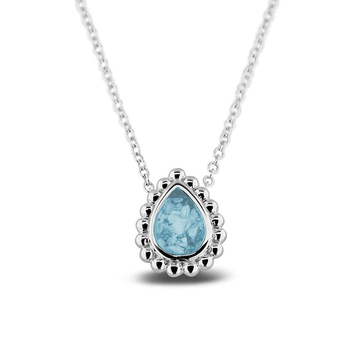 See You Memorial Ashes Tear Drop Silver Bubble Necklace (131S)