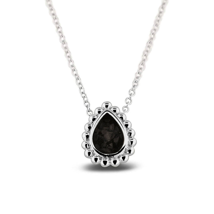 See You Memorial Ashes Tear Drop Silver Bubble Necklace (131S)