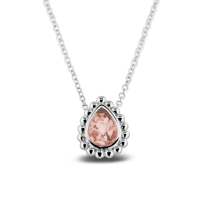 See You Memorial Ashes Tear Drop Silver Bubble Necklace (131S)