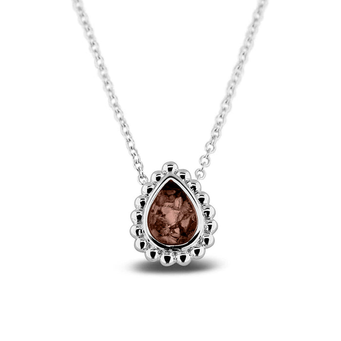 See You Memorial Ashes Tear Drop Silver Bubble Necklace (131S)
