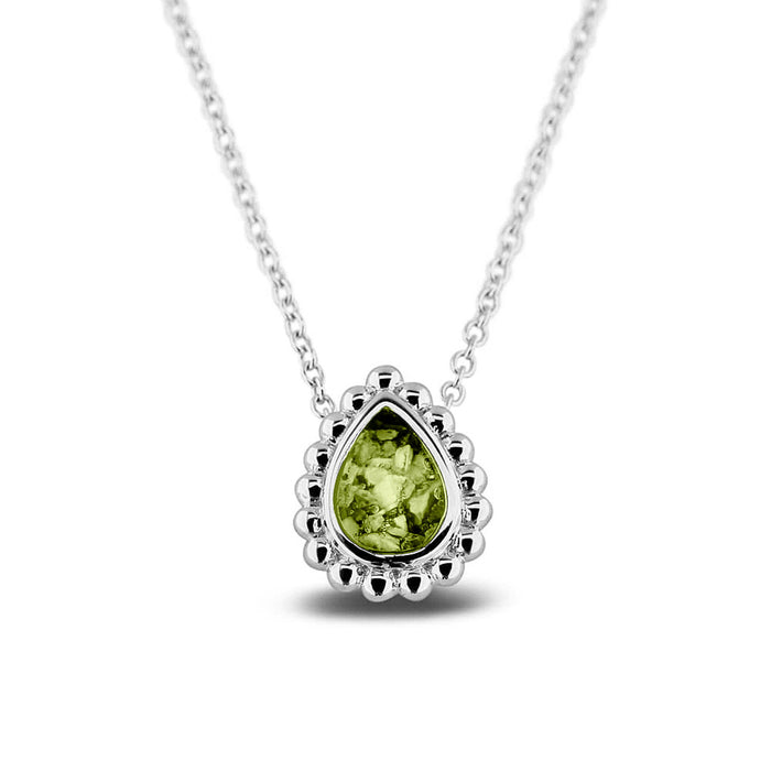 See You Memorial Ashes Tear Drop Silver Bubble Necklace (131S)