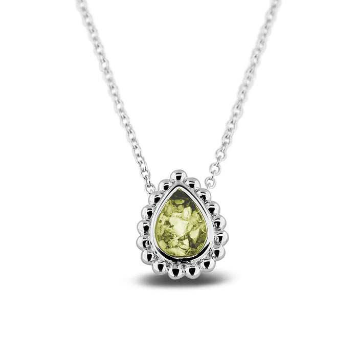 See You Memorial Ashes Tear Drop Silver Bubble Necklace (131S)