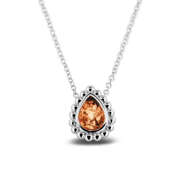 See You Memorial Ashes Tear Drop Silver Bubble Necklace (131S)