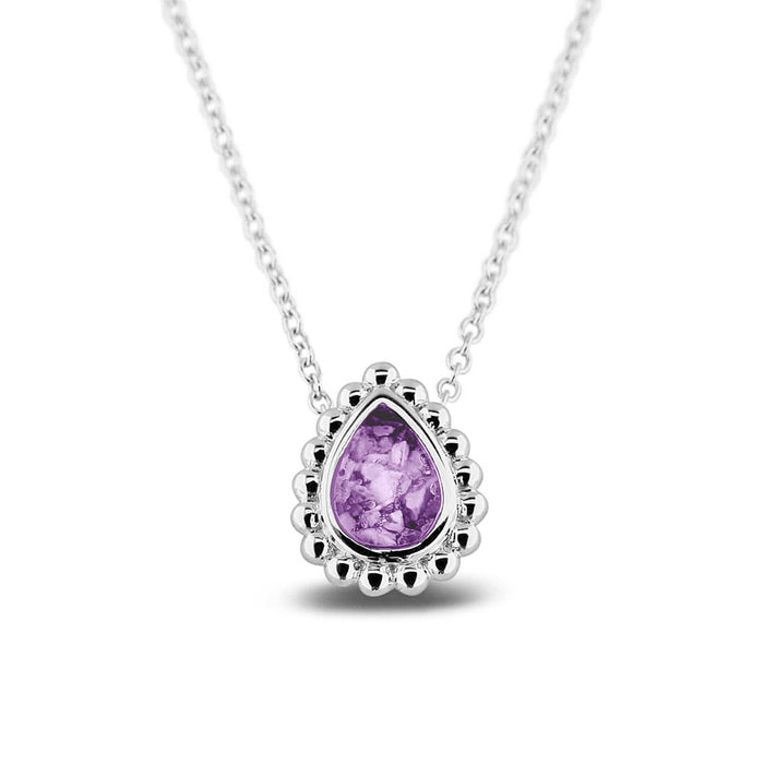 See You Memorial Ashes Tear Drop Silver Bubble Necklace (131S)