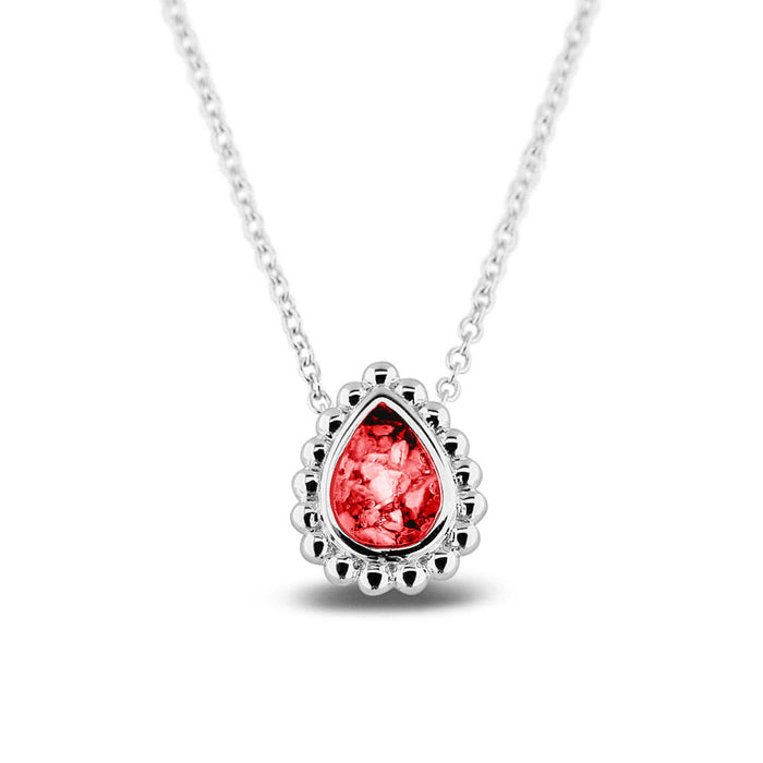 See You Memorial Ashes Tear Drop Silver Bubble Necklace (131S)
