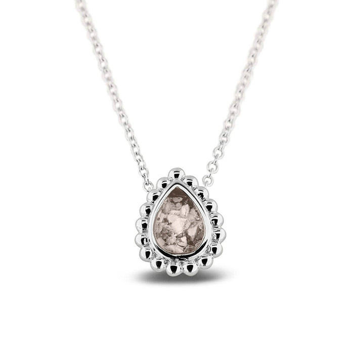 See You Memorial Ashes Tear Drop Silver Bubble Necklace (131S)