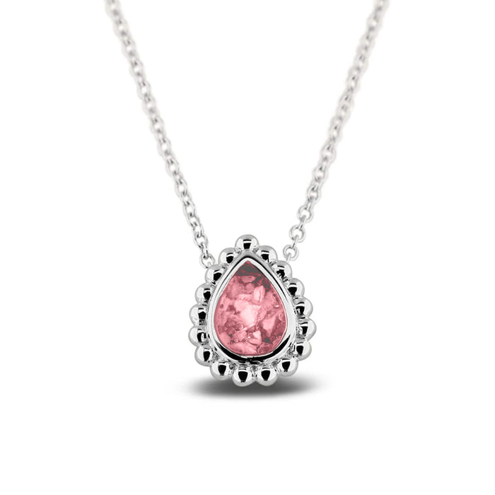 See You Memorial Ashes Tear Drop Silver Bubble Necklace (131S)