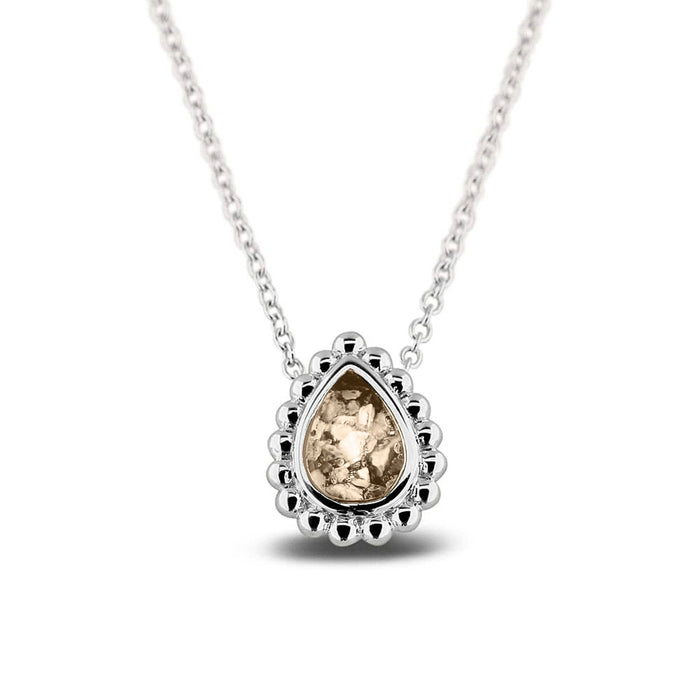See You Memorial Ashes Tear Drop Silver Bubble Necklace (131S)