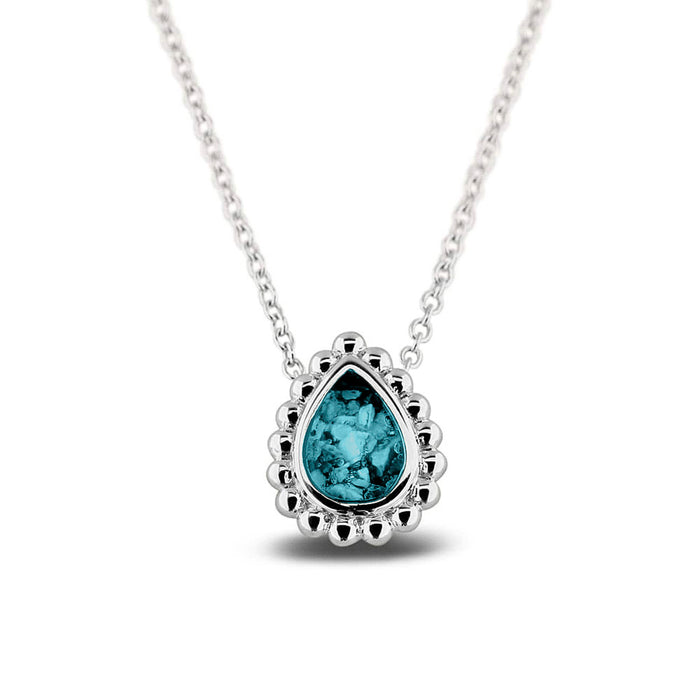 See You Memorial Ashes Tear Drop Silver Bubble Necklace (131S)
