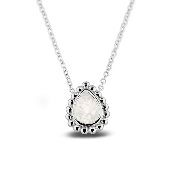 See You Memorial Ashes Tear Drop Silver Bubble Necklace (131S)