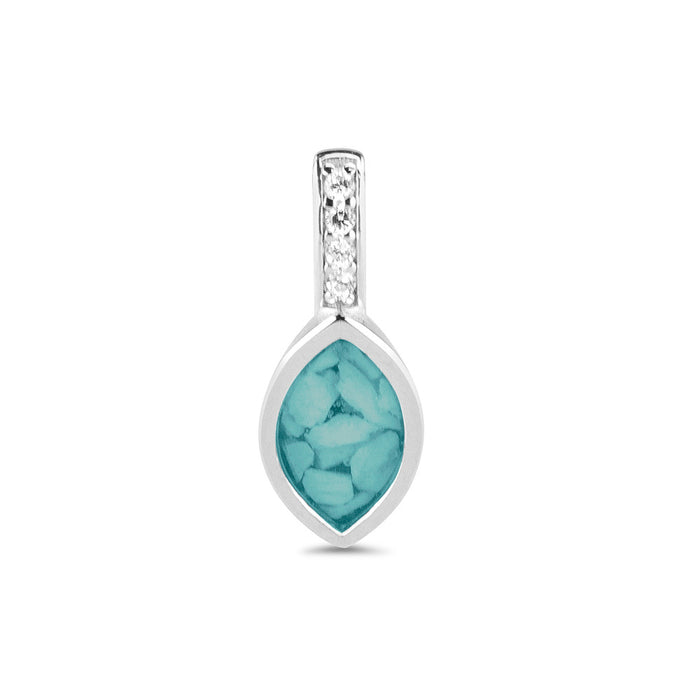 See You Memorial Ashes Marquise Pendant with Zircon Eyes (142S)