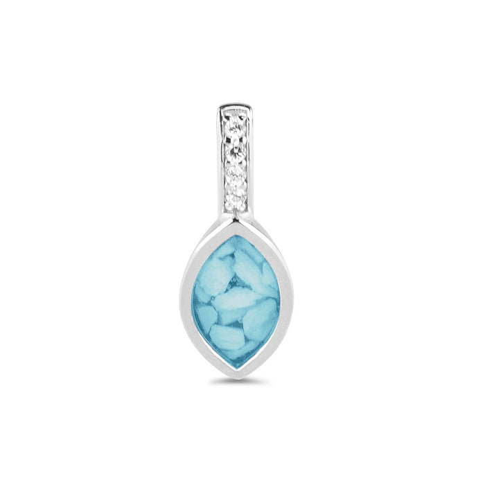 See You Memorial Ashes Marquise Pendant with Zircon Eyes (142S)