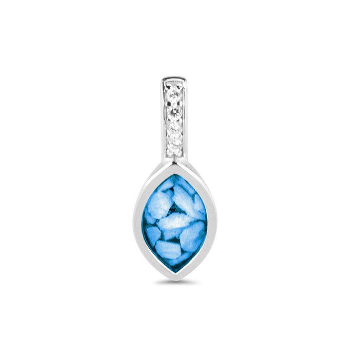 See You Memorial Ashes Marquise Pendant with Zircon Eyes (142S)