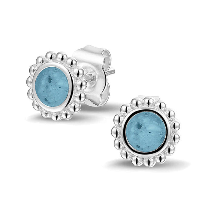 See You Memorial Ashes Round Bubble Stud Earrings (303SE)