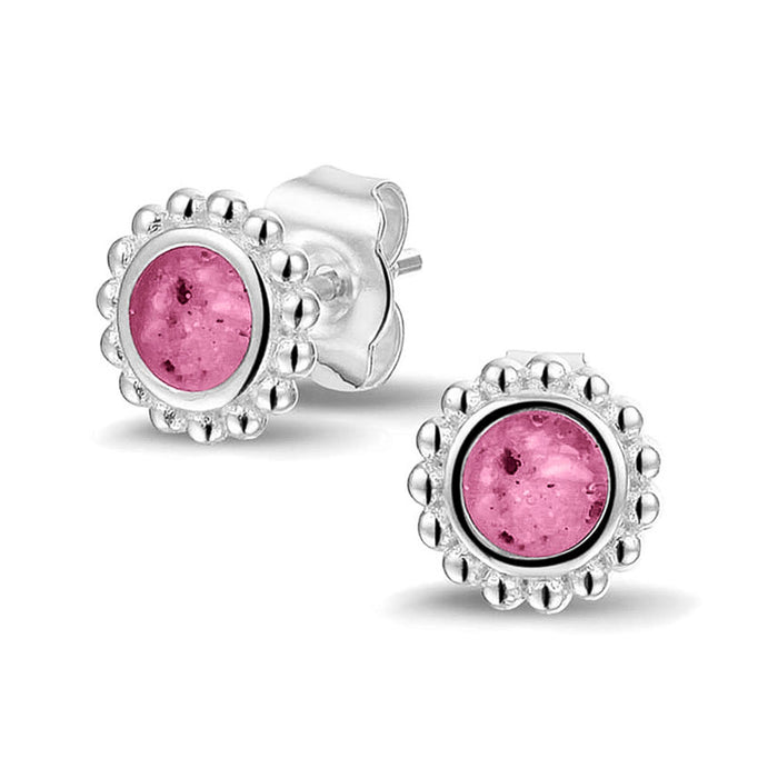 See You Memorial Ashes Round Bubble Stud Earrings (303SE)