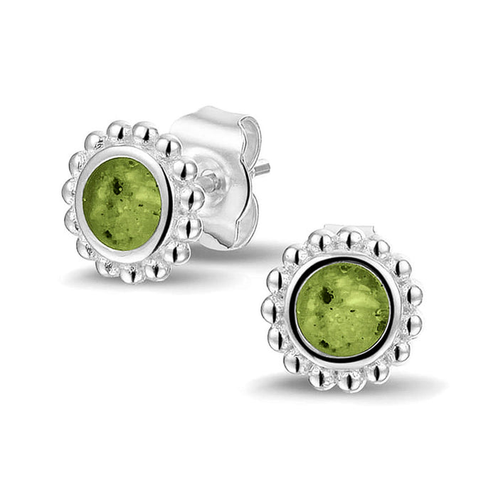 See You Memorial Ashes Round Bubble Stud Earrings (303SE)