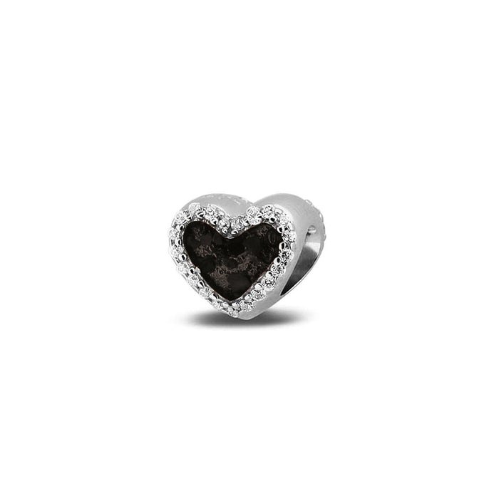 See You Memorial Ashes Silver Heart Charm with Zircons (803S)