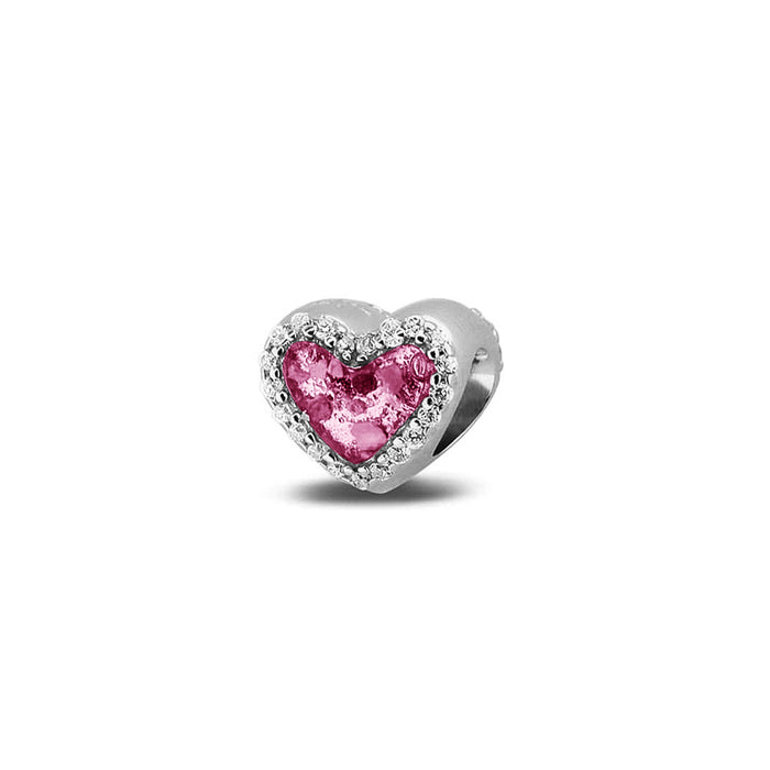 See You Memorial Ashes Silver Heart Charm with Zircons (803S)