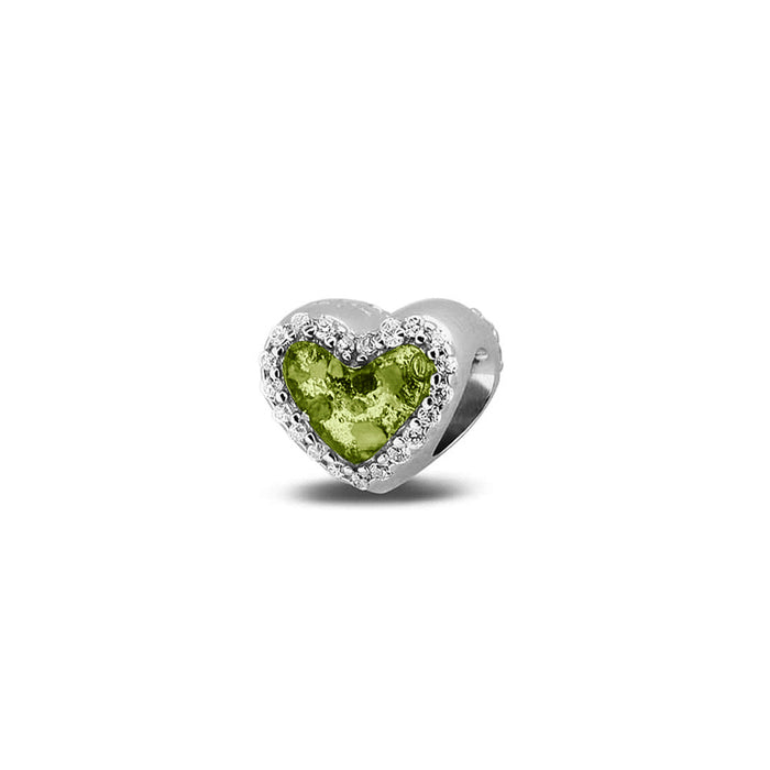 See You Memorial Ashes Silver Heart Charm with Zircons (803S)