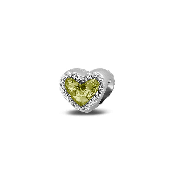 See You Memorial Ashes Silver Heart Charm with Zircons (803S)