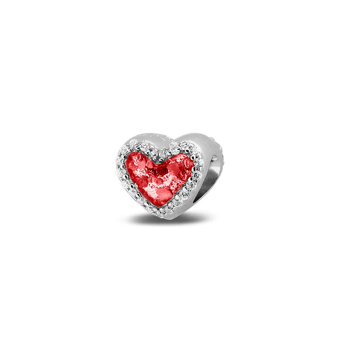 See You Memorial Ashes Silver Heart Charm with Zircons (803S)