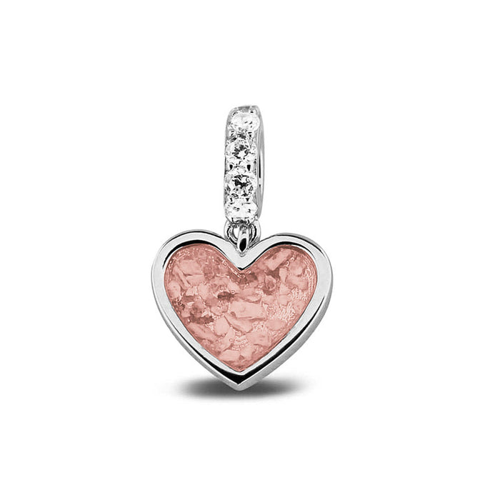 See You Memorial Ashes Silver Heart Drop Charm with Zircon Eye (807S)