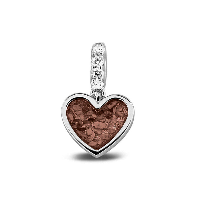 See You Memorial Ashes Silver Heart Drop Charm with Zircon Eye (807S)