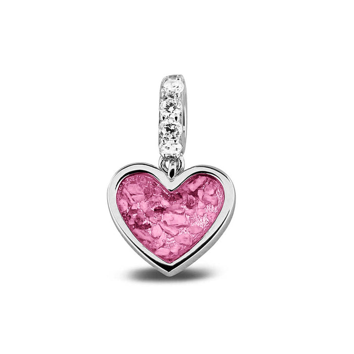See You Memorial Ashes Silver Heart Drop Charm with Zircon Eye (807S)