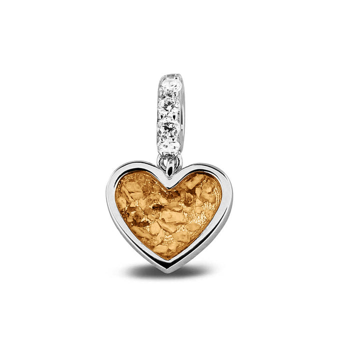 See You Memorial Ashes Silver Heart Drop Charm with Zircon Eye (807S)