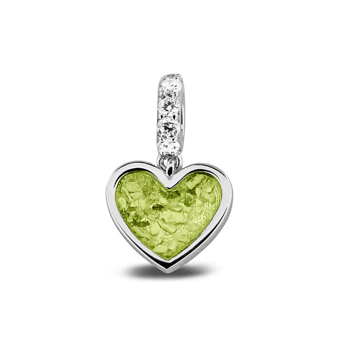 See You Memorial Ashes Silver Heart Drop Charm with Zircon Eye (807S)