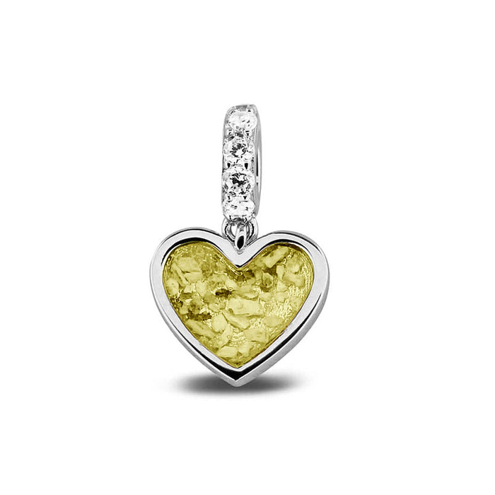 See You Memorial Ashes Silver Heart Drop Charm with Zircon Eye (807S)