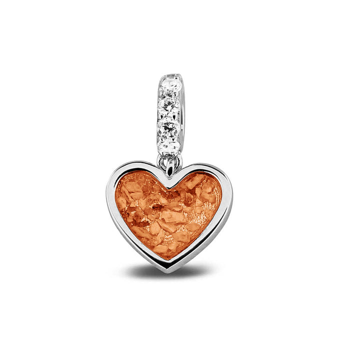 See You Memorial Ashes Silver Heart Drop Charm with Zircon Eye (807S)