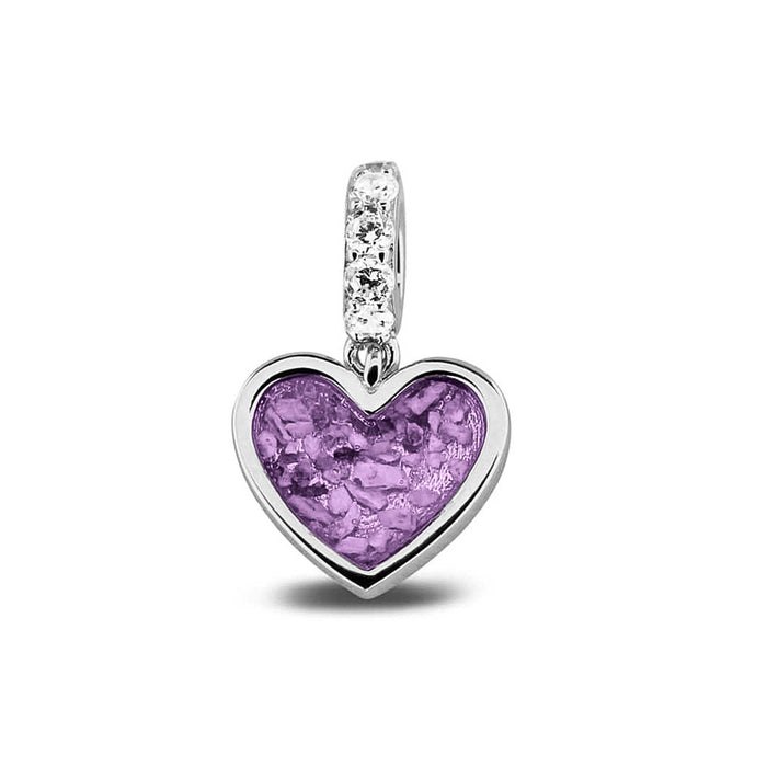 See You Memorial Ashes Silver Heart Drop Charm with Zircon Eye (807S)
