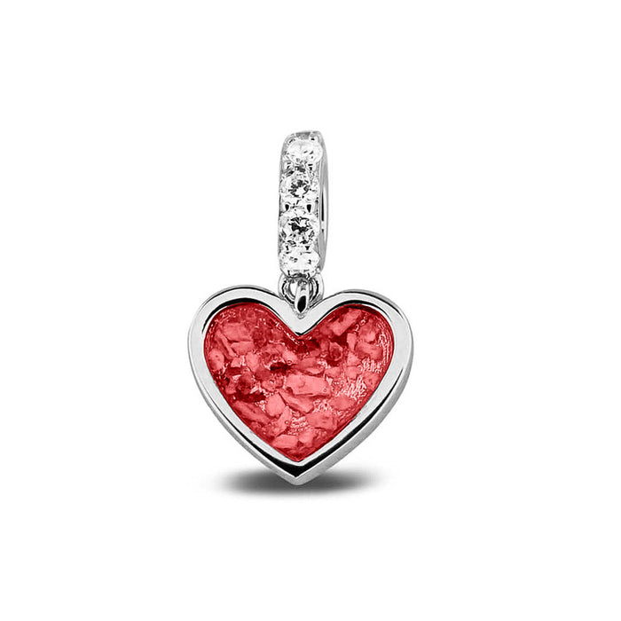 See You Memorial Ashes Silver Heart Drop Charm with Zircon Eye (807S)
