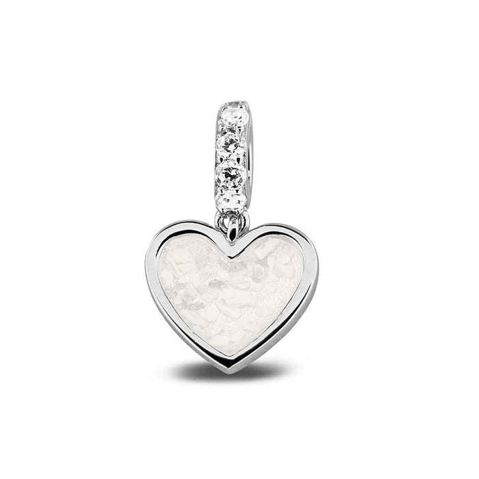 See You Memorial Ashes Silver Heart Drop Charm with Zircon Eye (807S)