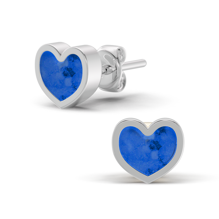 Always With Me Heart Shaped Ashes Earrings with Zircons  (AWM-E1S)