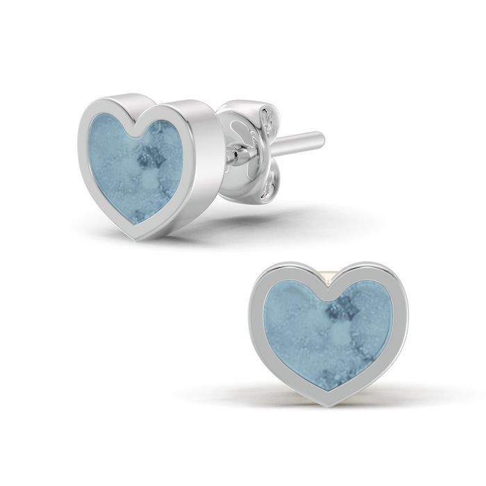 Always With Me Heart Shaped Ashes Earrings with Zircons  (AWM-E1S)