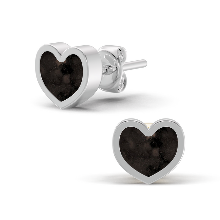 Always With Me Heart Shaped Ashes Earrings with Zircons  (AWM-E1S)