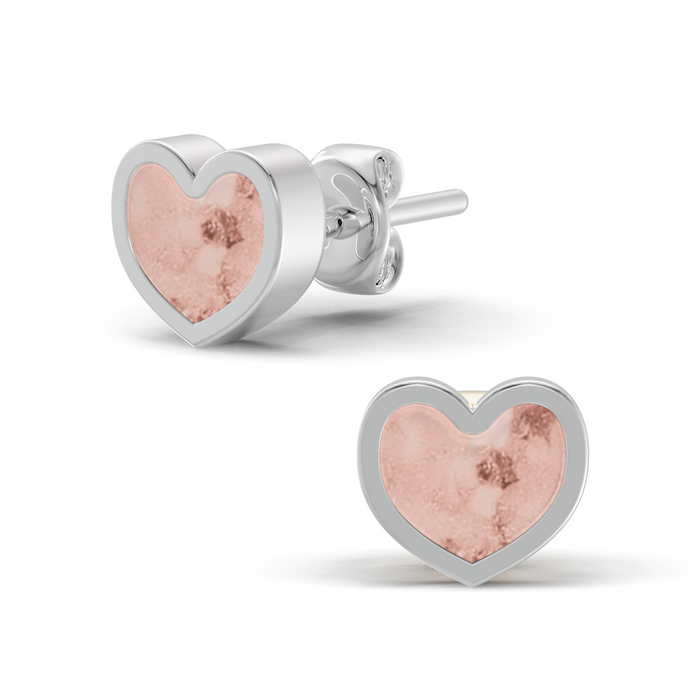 Always With Me Heart Shaped Ashes Earrings with Zircons  (AWM-E1S)