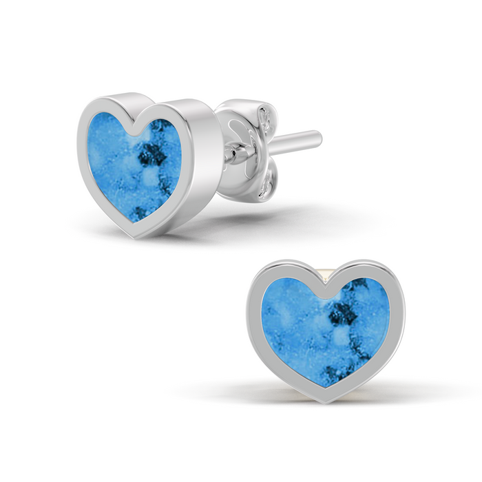 Always With Me Heart Shaped Ashes Earrings with Zircons  (AWM-E1S)