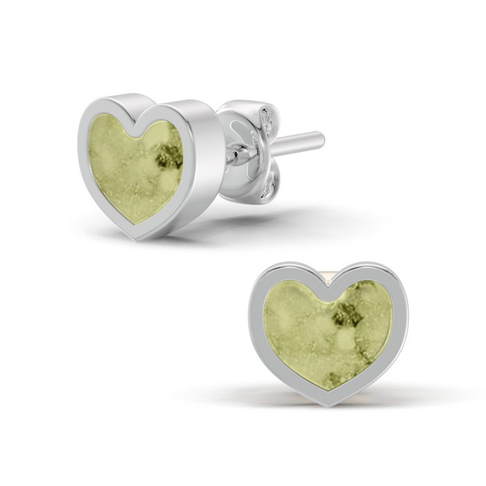Always With Me Heart Shaped Ashes Earrings with Zircons  (AWM-E1S)