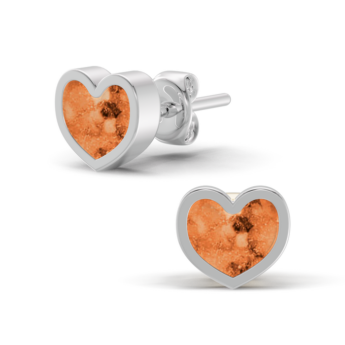 Always With Me Heart Shaped Ashes Earrings with Zircons  (AWM-E1S)