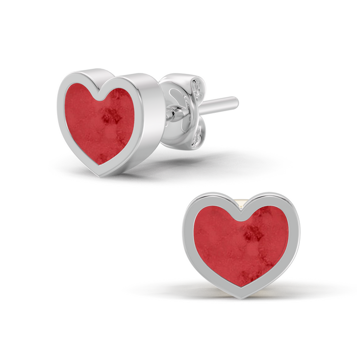 Always With Me Heart Shaped Ashes Earrings with Zircons  (AWM-E1S)