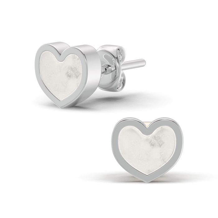 Always With Me Heart Shaped Ashes Earrings with Zircons  (AWM-E1S)