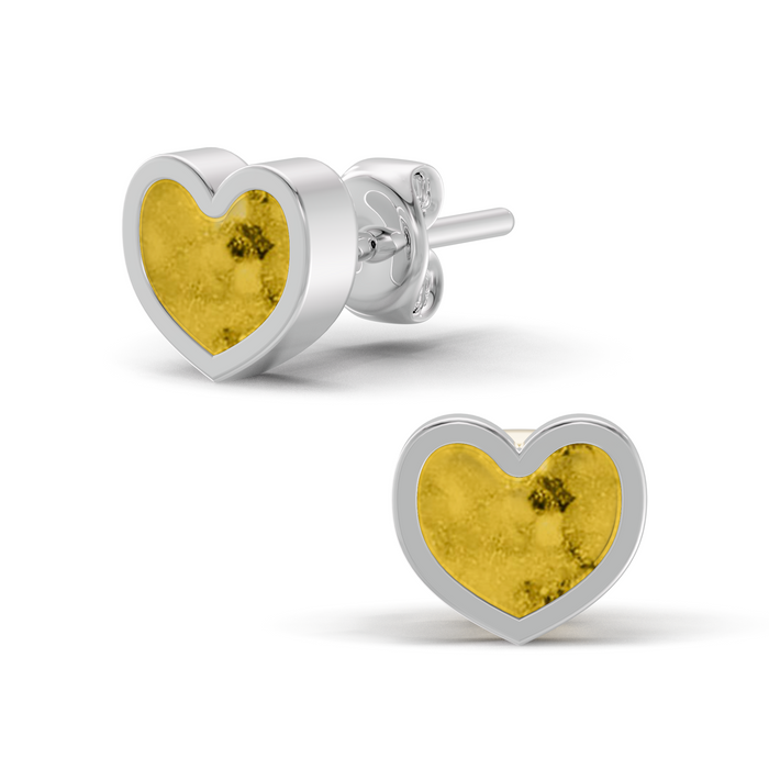 Always With Me Heart Shaped Ashes Earrings with Zircons  (AWM-E1S)