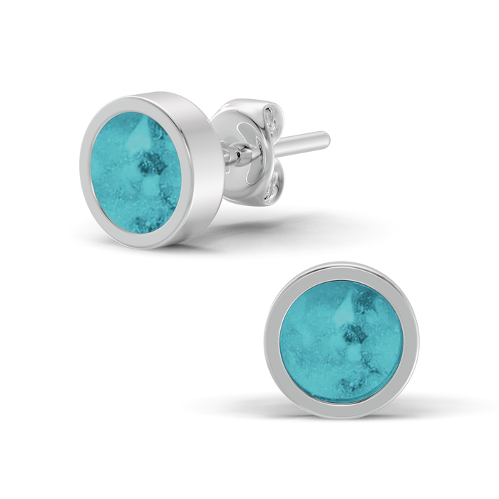 Always With Me Round Shaped Ashes Earrings (AWM-E2S)