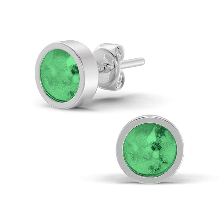 Always With Me Round Shaped Ashes Earrings (AWM-E2S)