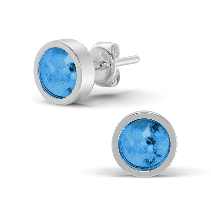 Always With Me Round Shaped Ashes Earrings (AWM-E2S)