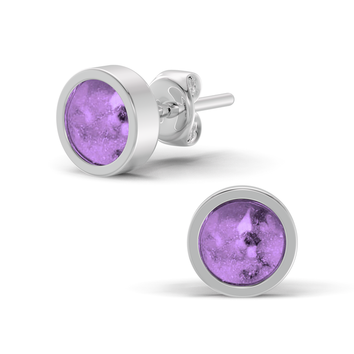 Always With Me Round Shaped Ashes Earrings (AWM-E2S)